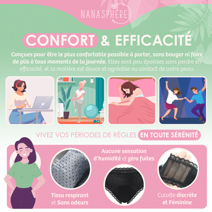 culottes menstruelles confortable plumetis